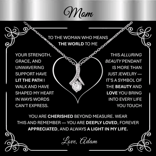 💎 Alluring Beauty – Gold Pendant Necklace Gift for Mom, Aunt, Grandma, or Stepmom - TheBestGiftPlace