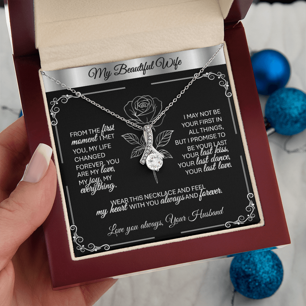 Alluring Beauty Silver Necklace – A Husband's Promise of Love 💛 - TheBestGiftPlace