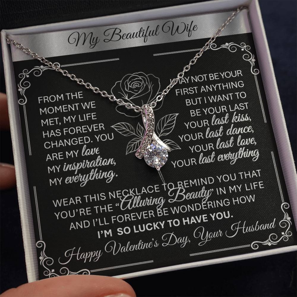 Alluring Beauty Silver Necklace – A Husband's Promise of Love 💛 - TheBestGiftPlace