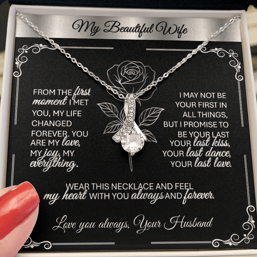 Alluring Beauty Silver Necklace – A Husband's Promise of Love 💛 - TheBestGiftPlace