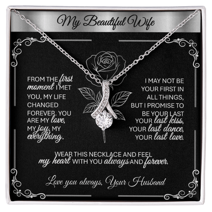 Alluring Beauty Silver Necklace – A Husband's Promise of Love 💛 - TheBestGiftPlace
