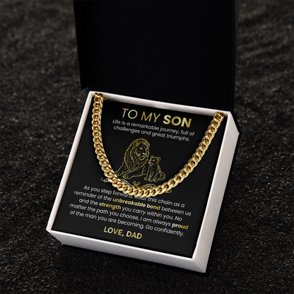 Cuban Link Chain Necklace from Dad to Son – Meaningful Father to Son Gift | Strength, Love & Legacy
