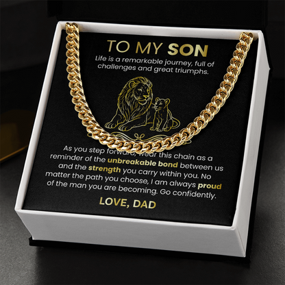 Cuban Link Chain Necklace from Dad to Son – Meaningful Father to Son Gift | Strength, Love & Legacy