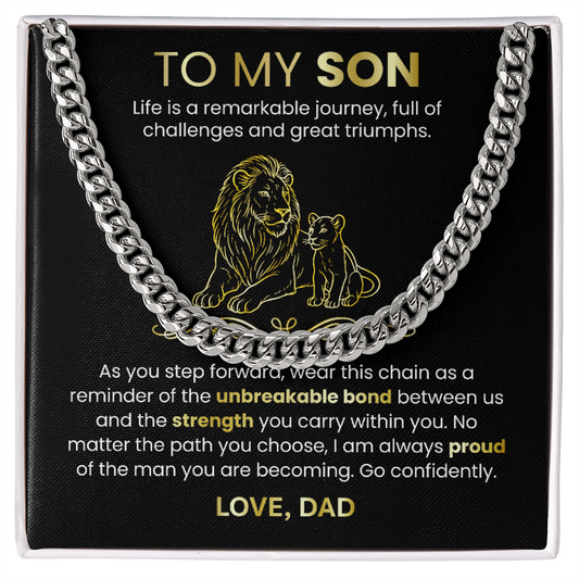 Cuban Link Chain Necklace from Dad to Son – Meaningful Father to Son Gift | Strength, Love & Legacy