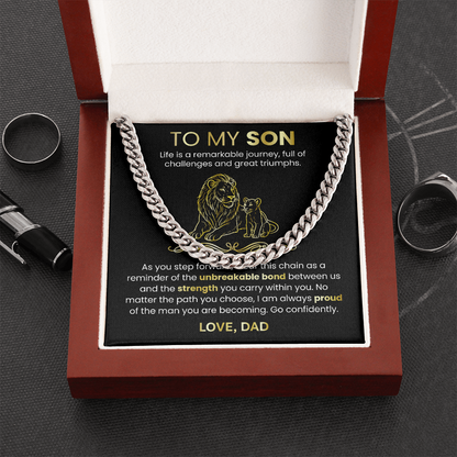 Cuban Link Chain Necklace from Dad to Son – Meaningful Father to Son Gift | Strength, Love & Legacy