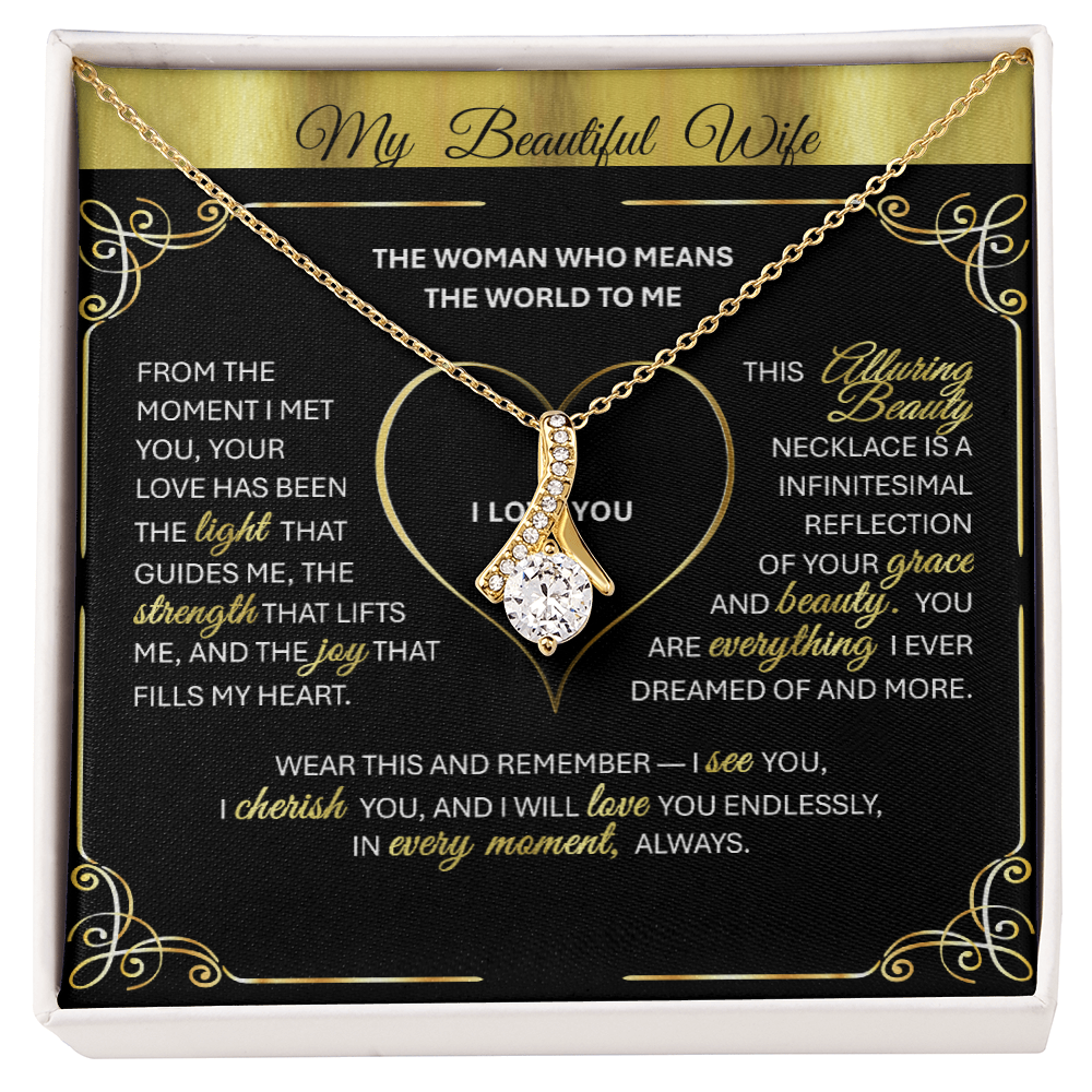 Alluring Beauty 💎GOLD💎 Pendant Necklace Gift for Wives, Girlfriends, Soulmates.