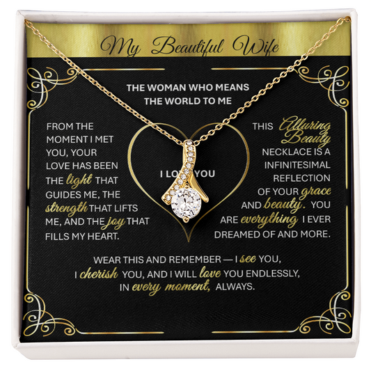 Alluring Beauty 💎GOLD💎 Pendant Necklace Gift for Wives, Girlfriends, Soulmates.