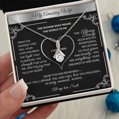 Alluring Beauty 💎 SIlver 💎Pendant Necklace Gift for Wives, Girlfriends, Soulmates.