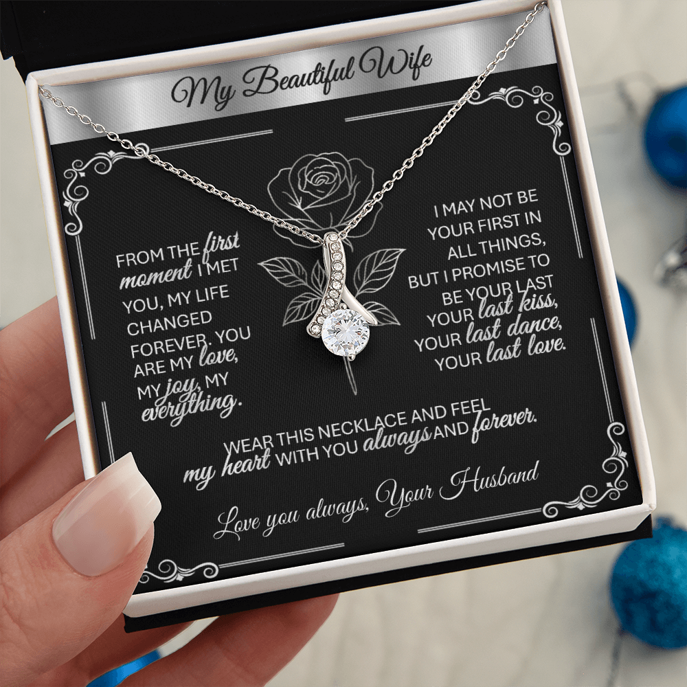 Alluring Beauty Silver Necklace – A Husband's Promise of Love 💛