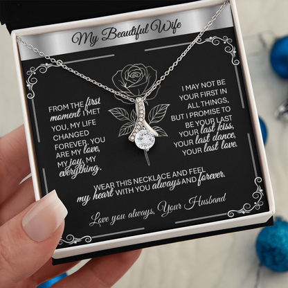 Alluring Beauty Silver Necklace – A Husband's Promise of Love 💛