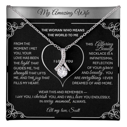Alluring Beauty 💎 SIlver 💎Pendant Necklace Gift for Wives, Girlfriends, Soulmates.