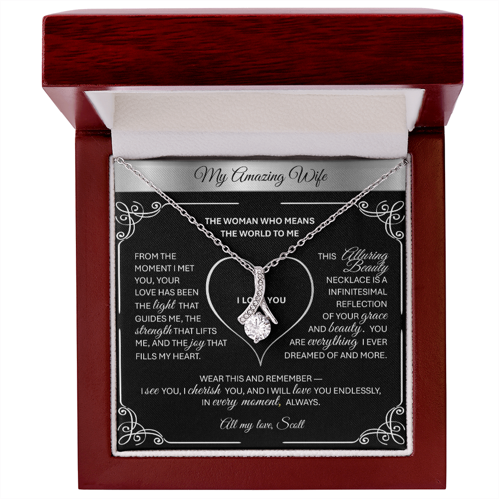 Alluring Beauty 💎 SIlver 💎Pendant Necklace Gift for Wives, Girlfriends, Soulmates.
