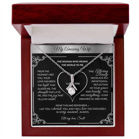 Alluring Beauty 💎 SIlver 💎Pendant Necklace Gift for Wives, Girlfriends, Soulmates.