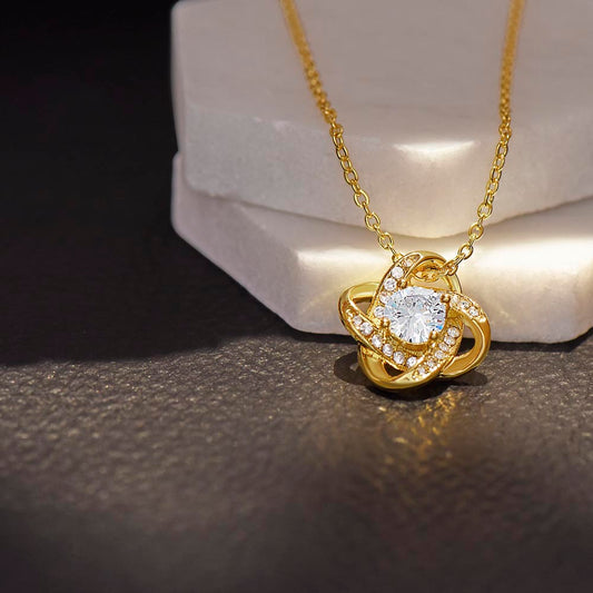 To My Beloved Wife – Gold Love Knot Necklace Gift 💞