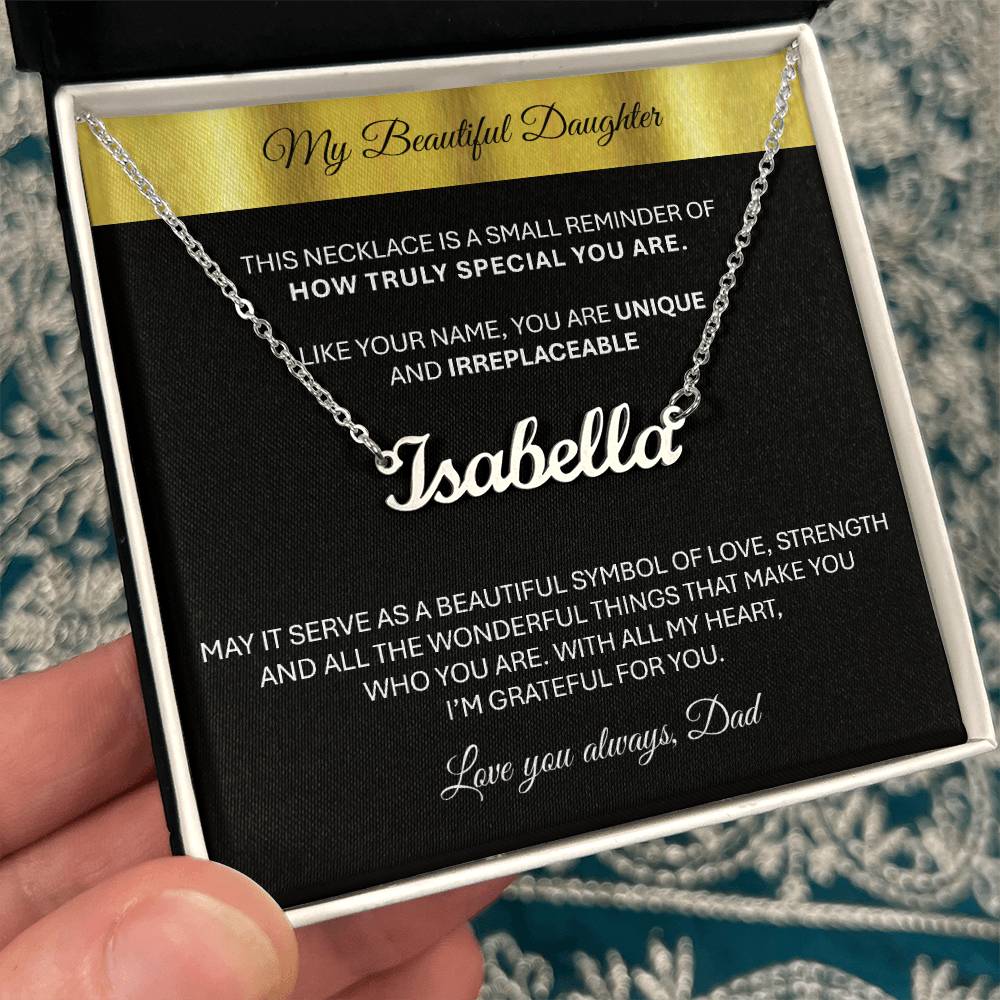 Custom Name Necklace With Message Card – Handmade Personalized Gift