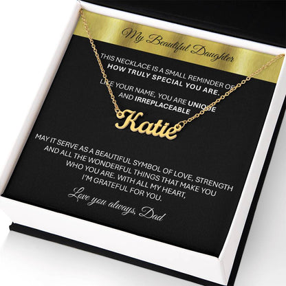 Custom Name Necklace With Message Card – Handmade Personalized Gift