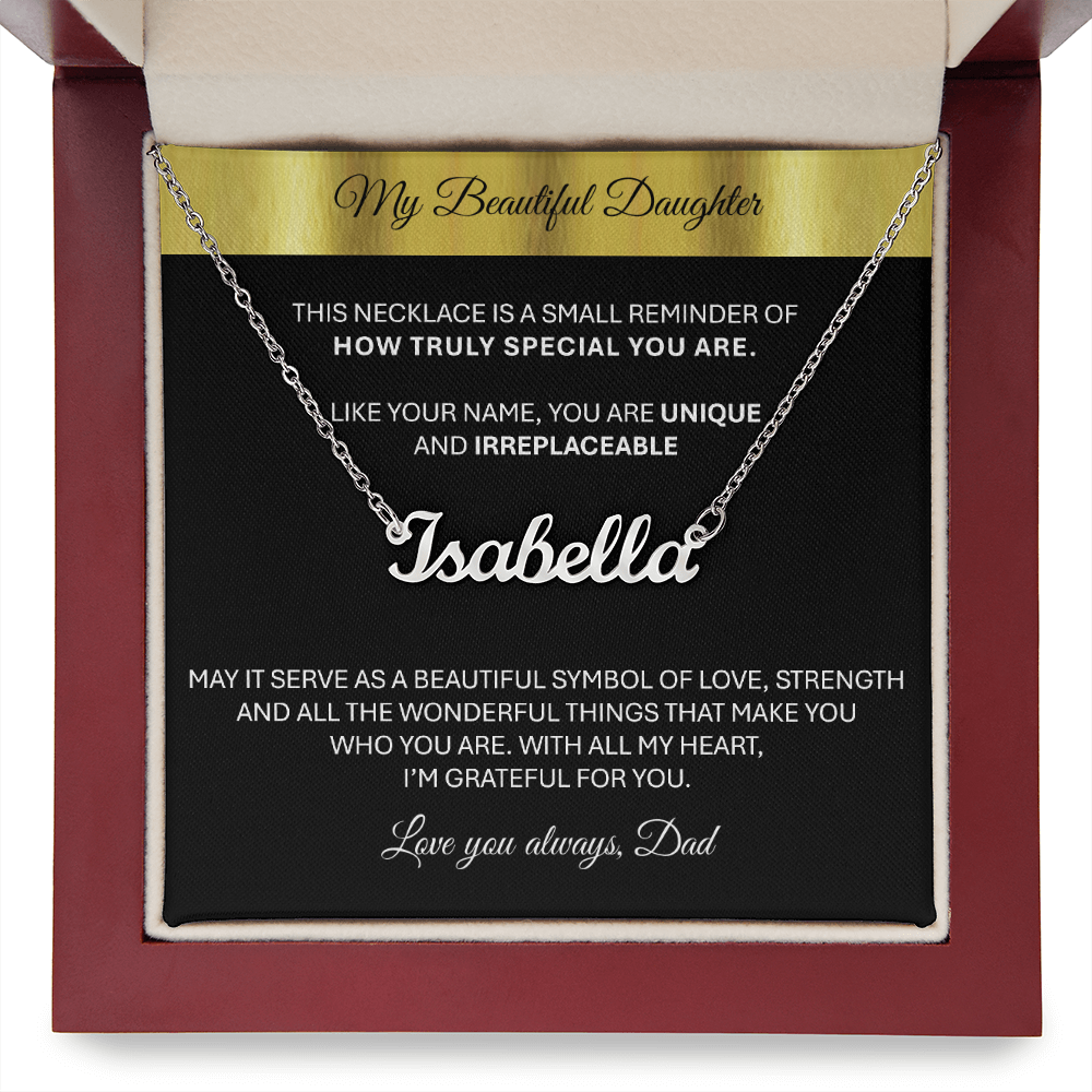 Custom Name Necklace With Message Card – Handmade Personalized Gift