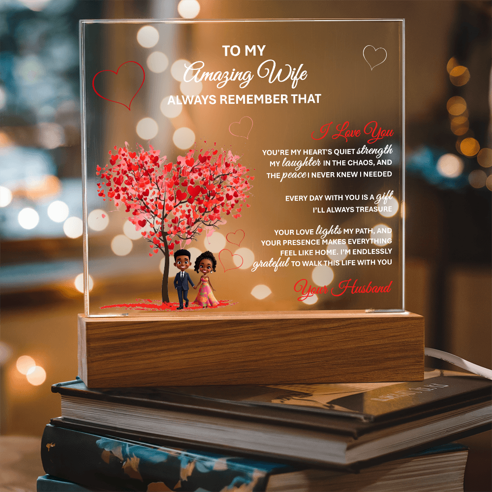 To My Amazing Wife – Heartfelt Gift Plaque with Romantic Message of Love and Gratitude