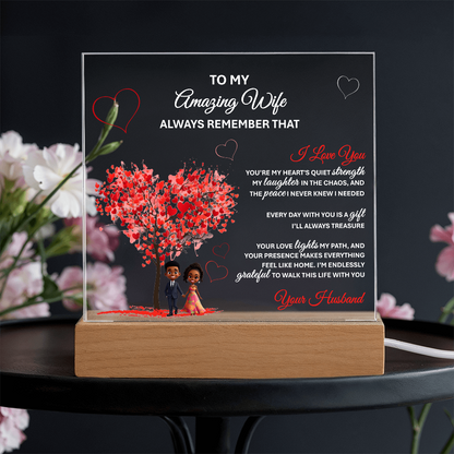 To My Amazing Wife – Heartfelt Gift Plaque with Romantic Message of Love and Gratitude