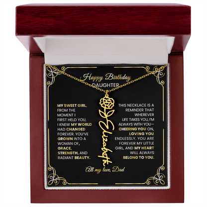 🌸 Birth Flower Personalized Necklace – Custom Name Jewelry Gift - TheBestGiftPlace