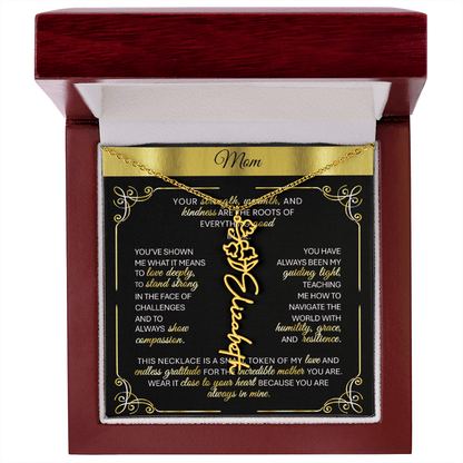 Elegant ✨ GOLD ✨ Birth Flower Name Necklace for Moms - Heartfelt Gift - TheBestGiftPlace