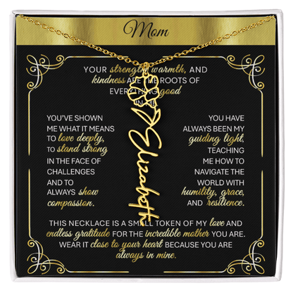 Elegant ✨ GOLD ✨ Birth Flower Name Necklace for Moms - Heartfelt Gift - TheBestGiftPlace