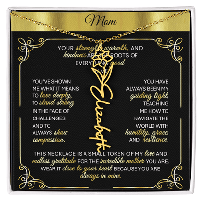 Elegant ✨ GOLD ✨ Birth Flower Name Necklace for Moms - Heartfelt Gift - TheBestGiftPlace