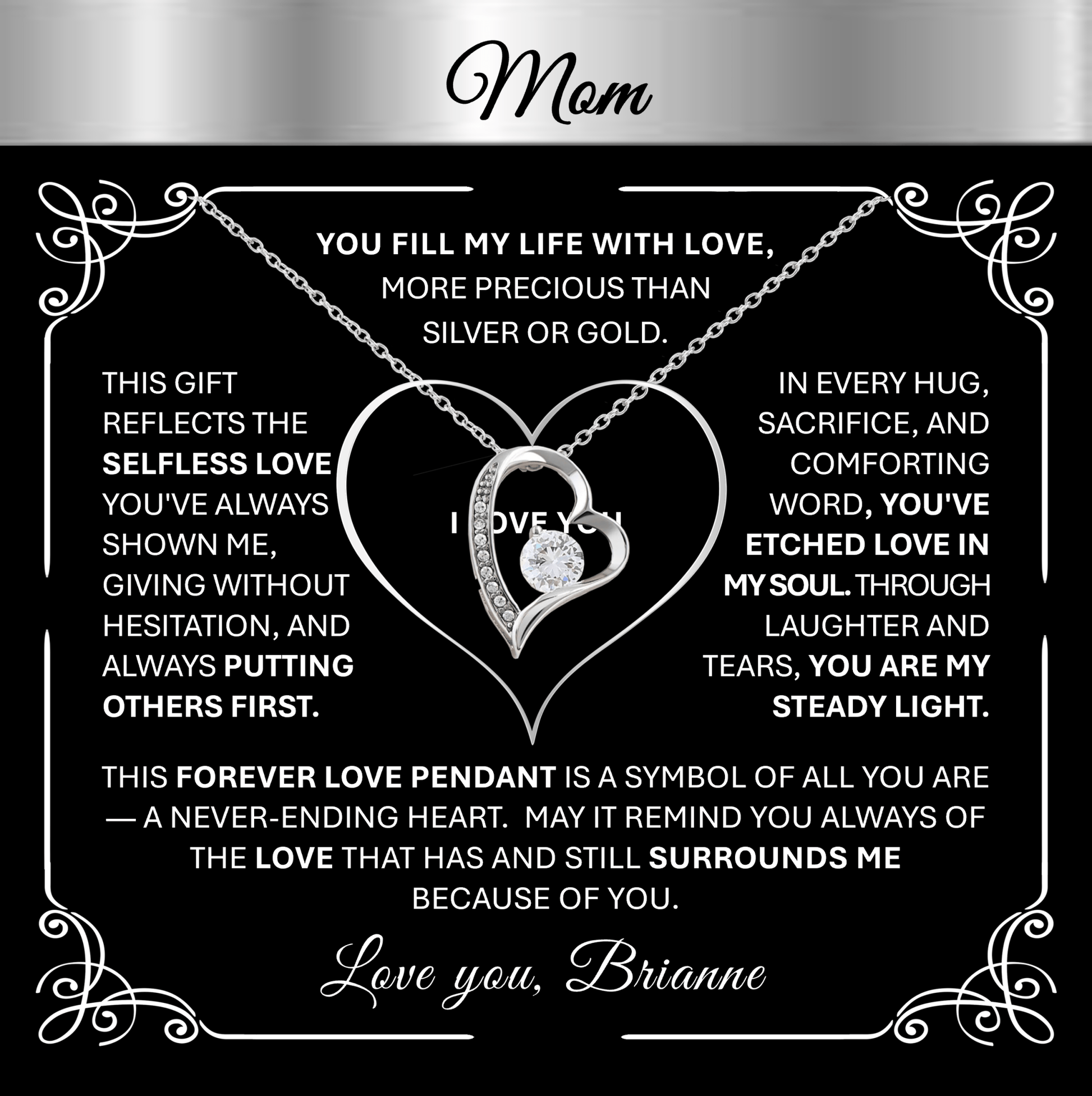 Eternal Love Necklace: Cherished Keepsake Gift for Moms & Grandmas - TheBestGiftPlace