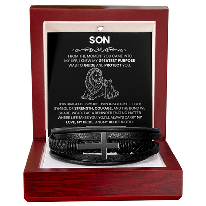 Faith Cross Bracelet for Son – From Dad or Mom - TheBestGiftPlace