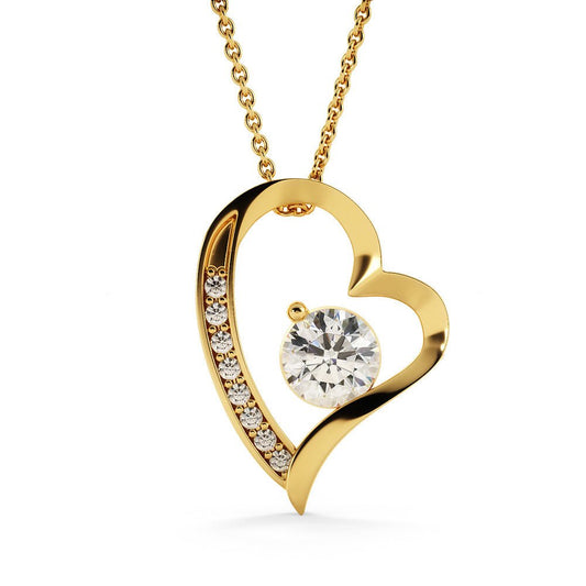 Forever Love Gold Necklace - Beautiful Heart - Shaped Pendant Gift from Dad or Mom - TheBestGiftPlace