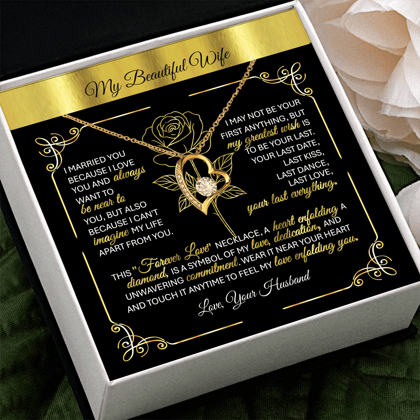 Forever Love Necklace Gift – A Husband's Promise to His Wife 💖 - TheBestGiftPlace