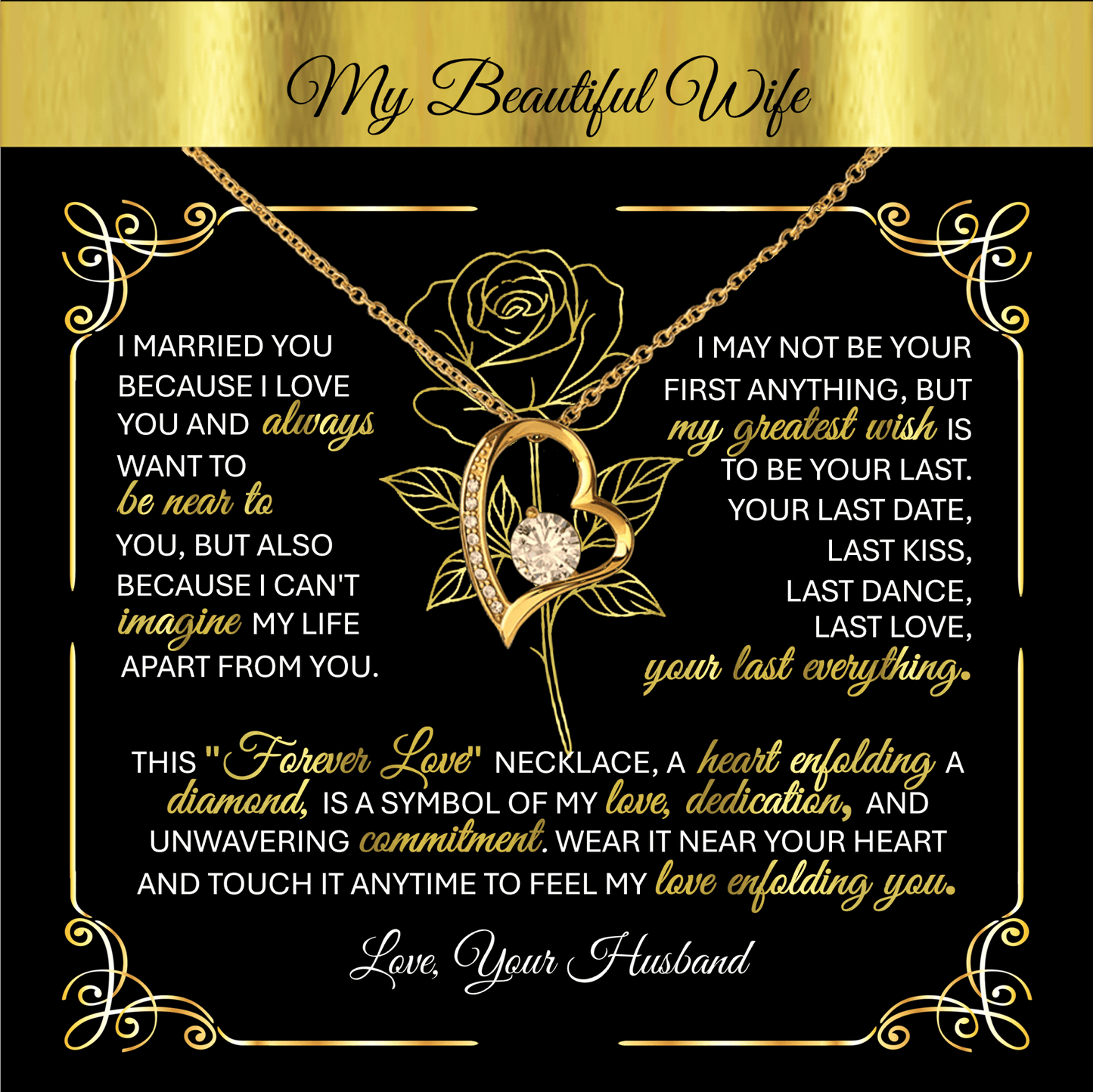 Forever Love Necklace Gift – A Husband's Promise to His Wife 💖 - TheBestGiftPlace