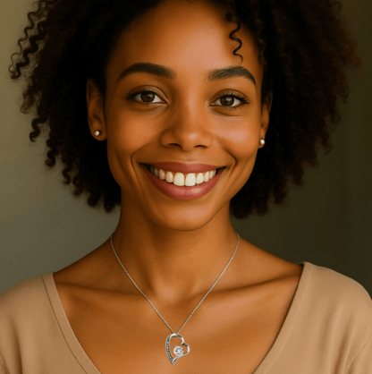 Forever Love Silver Necklace - Beautiful Heart - Shaped Pendant Gift from Dad or Mom - BBG - TheBestGiftPlace