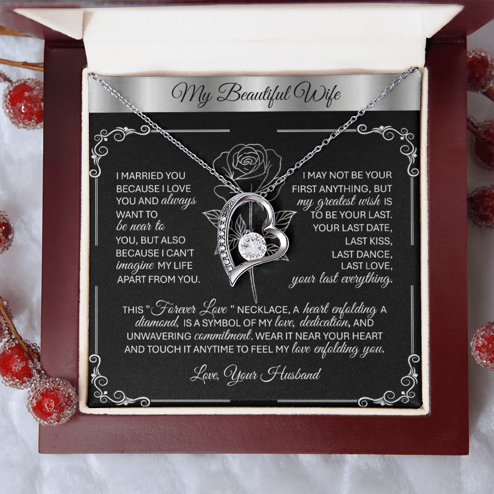 Forever Love SILVER Necklace Gift – A Husband's 💖 Promise 💖 to His Wife - TheBestGiftPlace
