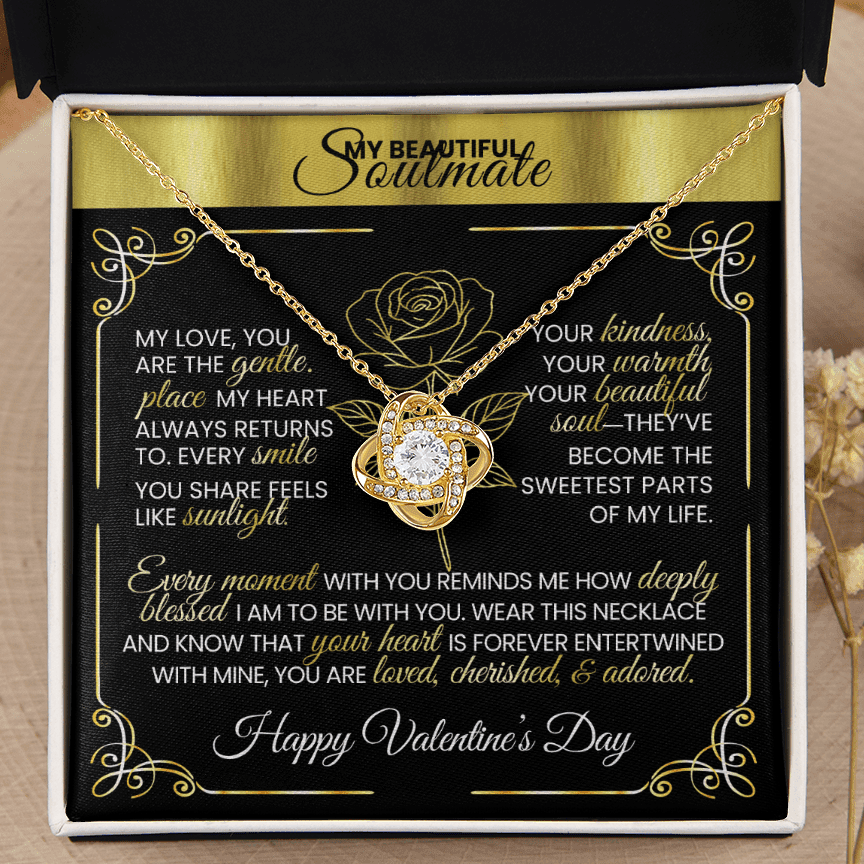 GOLD Love - Knot Necklace – A Valentine Gift of Promise 💖 - TheBestGiftPlace