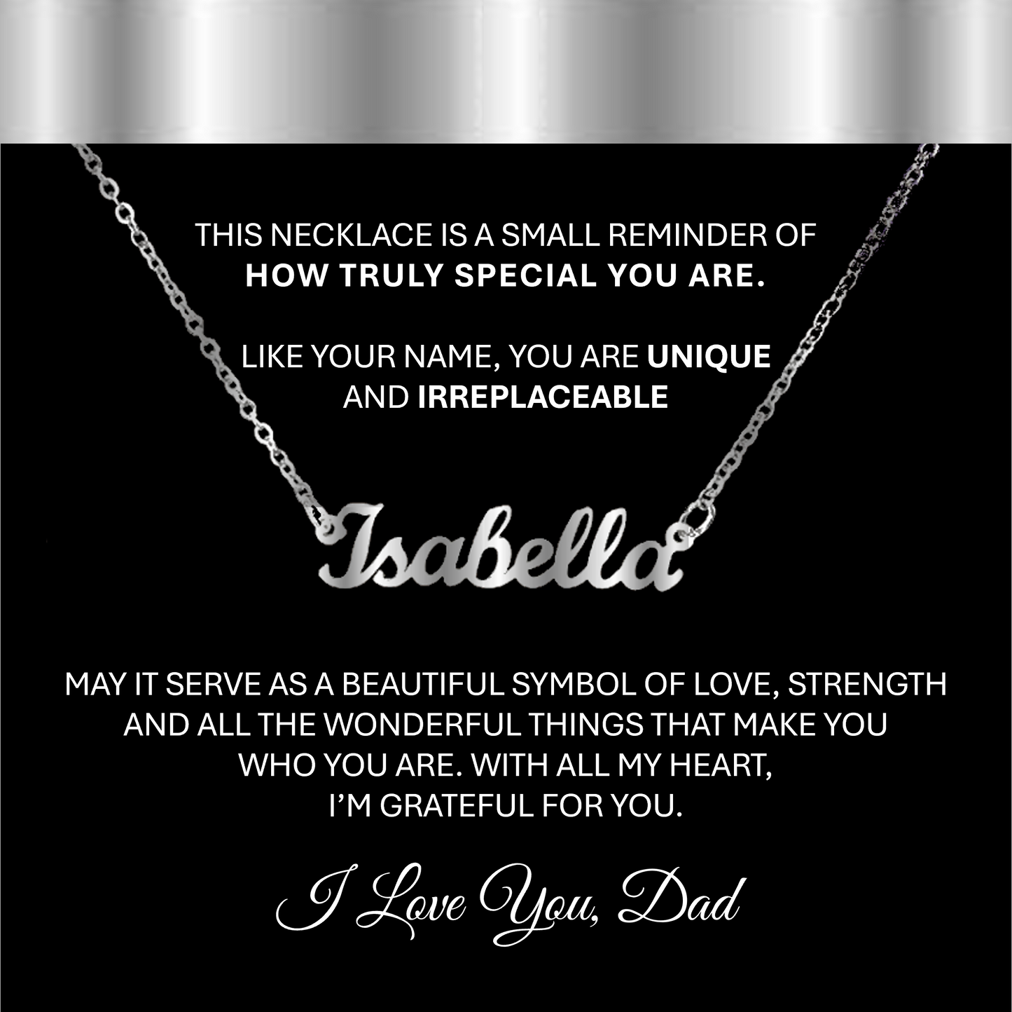 Custom Name Necklace With Message Card – Handmade Personalized Gift