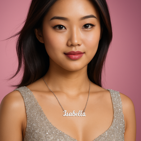 Custom Name Necklace With Message Card – Handmade Personalized Gift