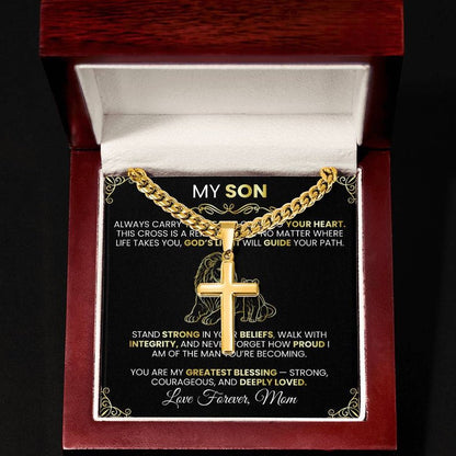 Men’s Gold Cross Cuban Chain Necklace ✨ – Faith Meets Style - TheBestGiftPlace