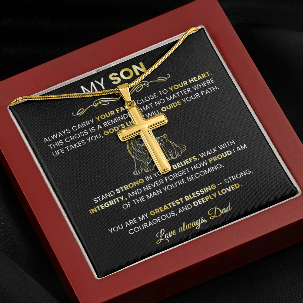 Men's Gold Cross Necklace – Symbol of Strength & Faith - TheBestGiftPlace