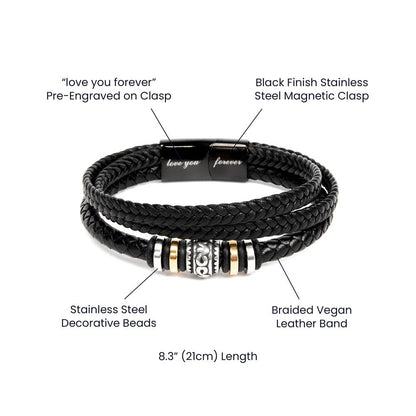 Men's Leather Bracelet – Love You Forever Gift for Him - TheBestGiftPlace