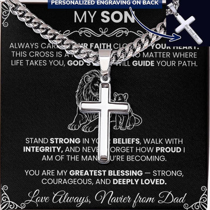 Men’s Silver Cross Cuban Chain Necklace ✨– Faith Meets Style - TheBestGiftPlace