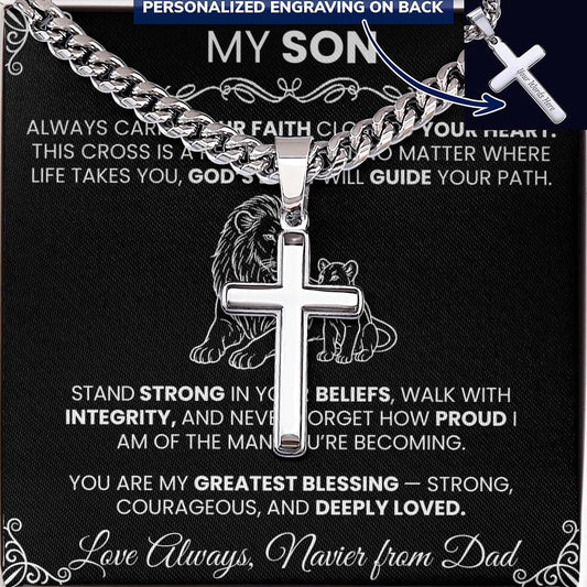 Men’s Silver Cross Cuban Chain Necklace ✨– Faith Meets Style - TheBestGiftPlace