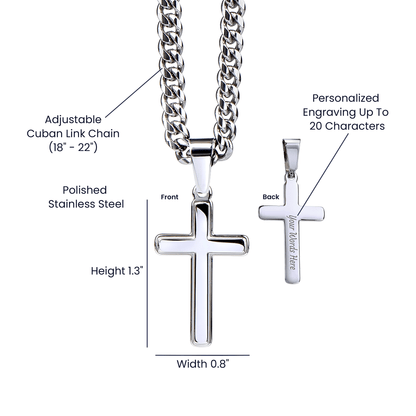Men’s Silver Cross Cuban Chain Necklace ✨– Faith Meets Style - TheBestGiftPlace