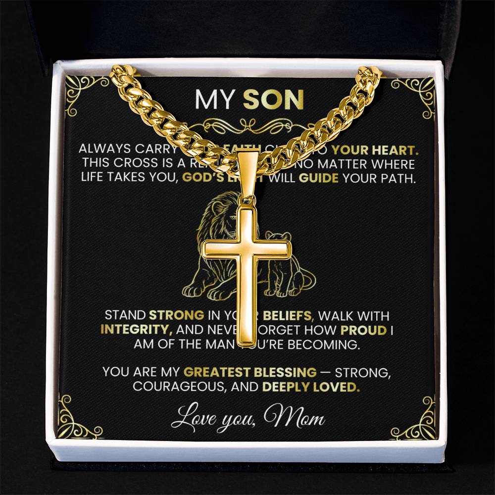 Personalized Cross with Cuban Link Chain 1 - TheBestGiftPlace