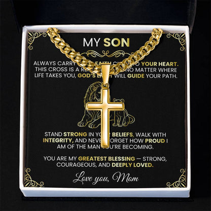 Personalized Cross with Cuban Link Chain 1 - TheBestGiftPlace