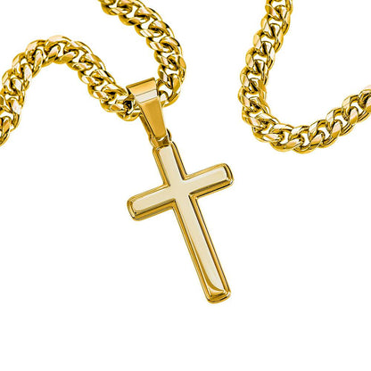 Personalized Cross with Cuban Link Chain 1 - TheBestGiftPlace