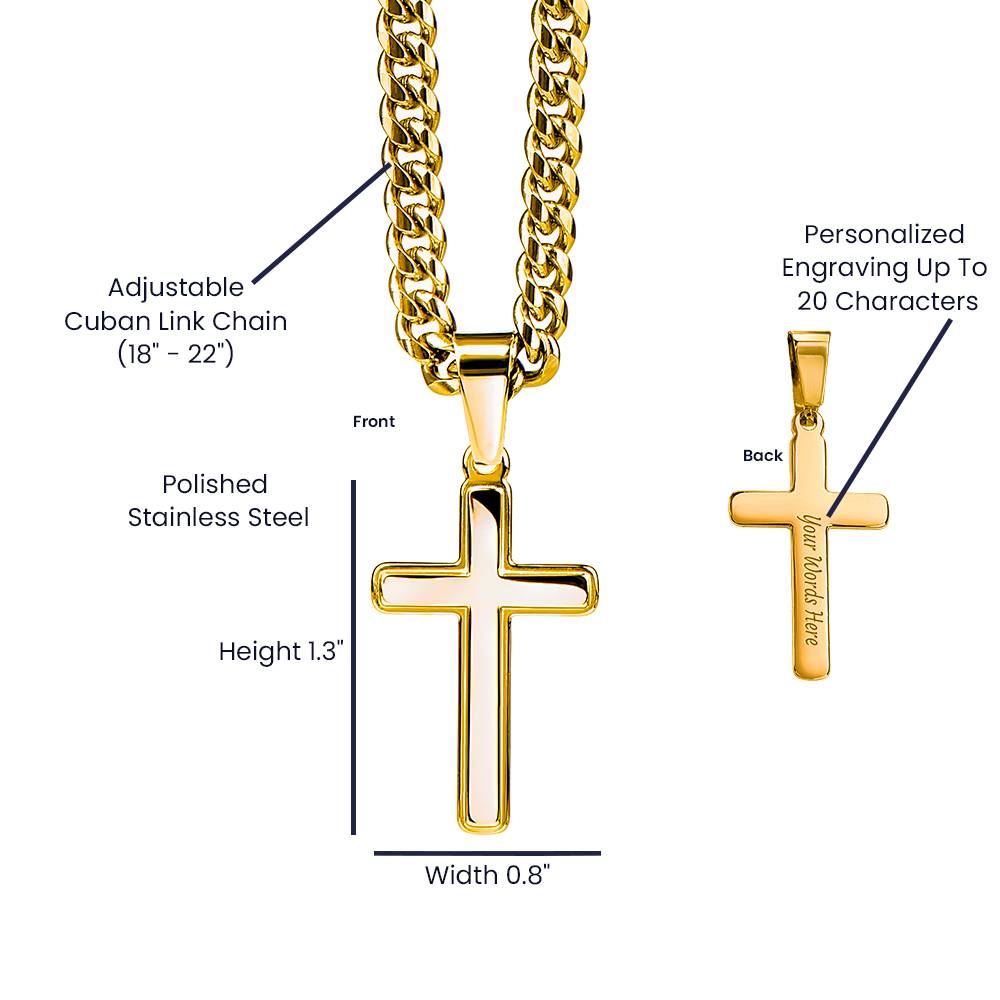 Personalized Cross with Cuban Link Chain 1 - TheBestGiftPlace