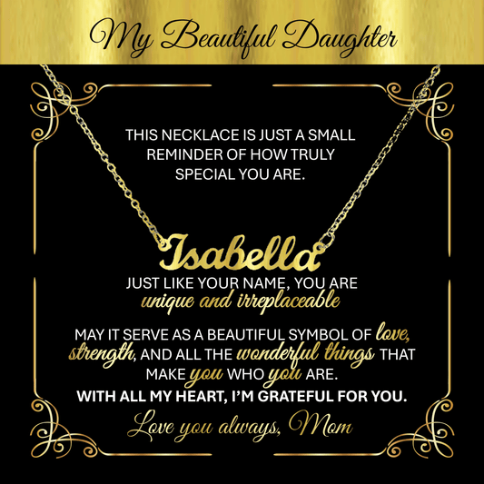 Personalized Gold Name Necklace Gift 🎁 - With Message Card from Mom - TheBestGiftPlace