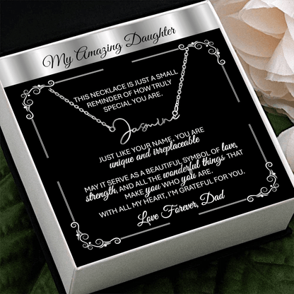 Personalized Name Necklace in Elegant Script - 💖 Gift from Dad - TheBestGiftPlace