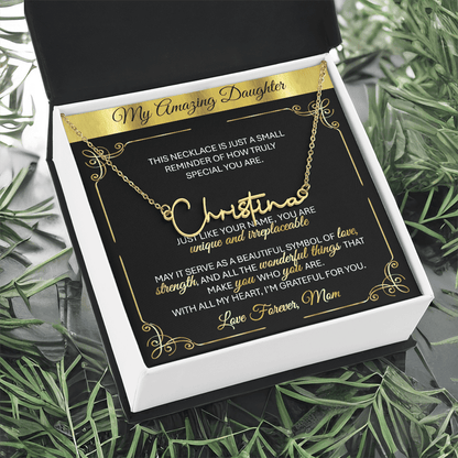 Personalized Name Necklace in Elegant Script - 💖 Jewelry Gift from Mom - TheBestGiftPlace